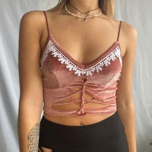 Slit weave crop tank